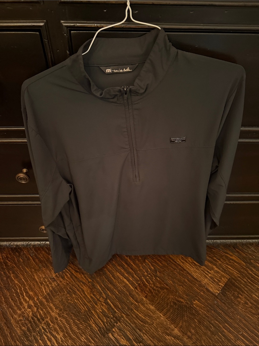 Travis Mathews Black Stretch Quarter-Zip Pullover